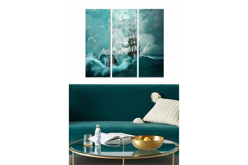 Canvastavla Abstract 3-pack Flerfärgad, 20x50 cm