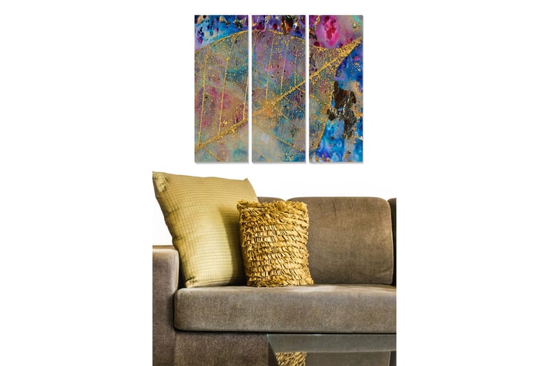 Canvastavla Abstract 3-pack Flerfärgad - 20x50 cm - Inredning - Tavlor & posters - Canvastavla