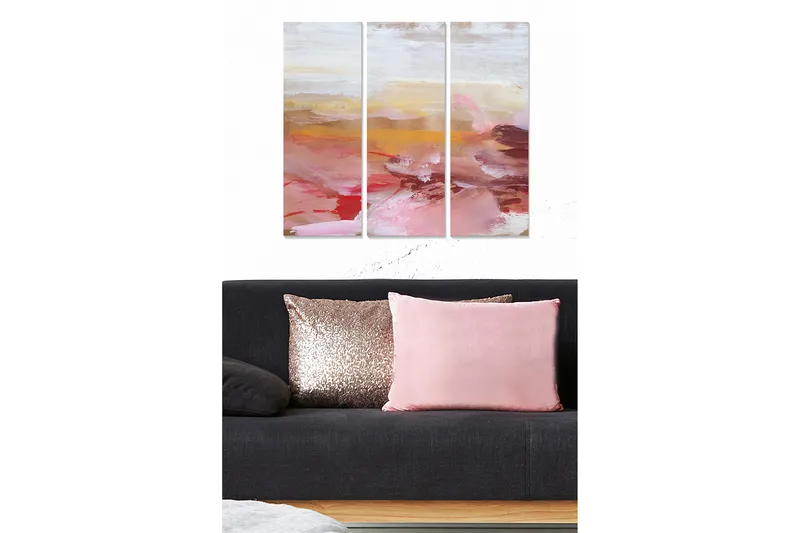 Canvastavla Abstract 3-pack Flerfärgad, 20x50 cm