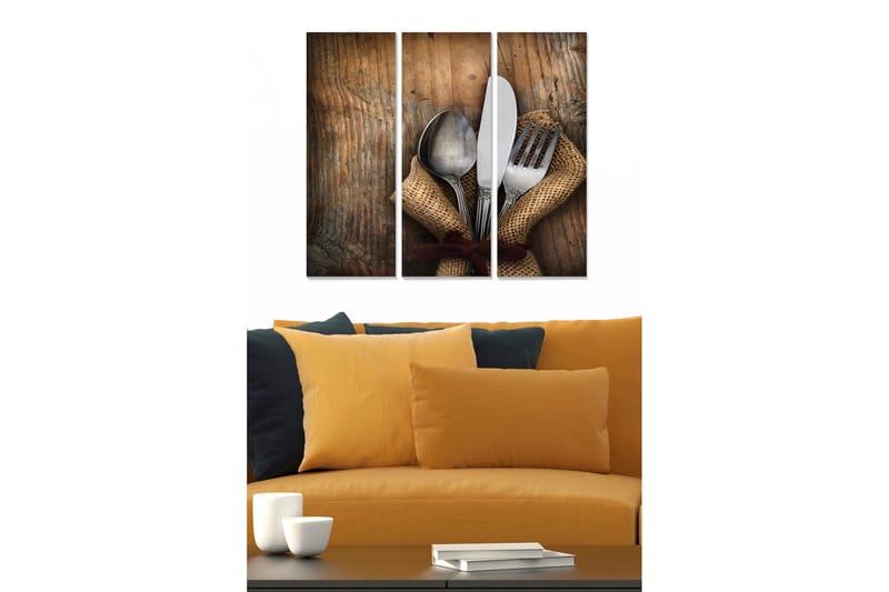 Canvastavla Abstract 3-pack Flerfärgad, 20x50 cm