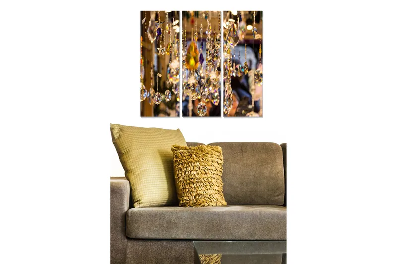 Canvastavla Abstract 3-pack Flerfärgad, 20x50 cm