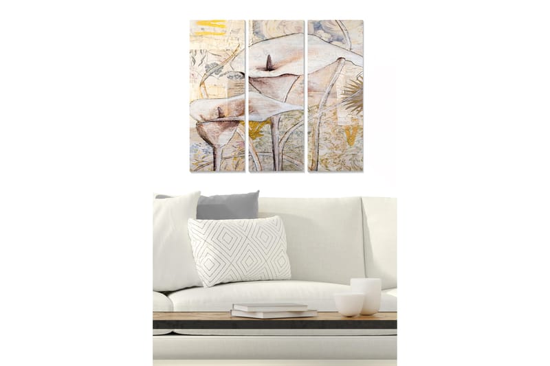 Canvastavla Abstract 3-pack Flerfärgad, 20x50 cm