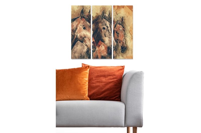 Canvastavla Abstract 3-pack Flerfärgad, 20x50 cm