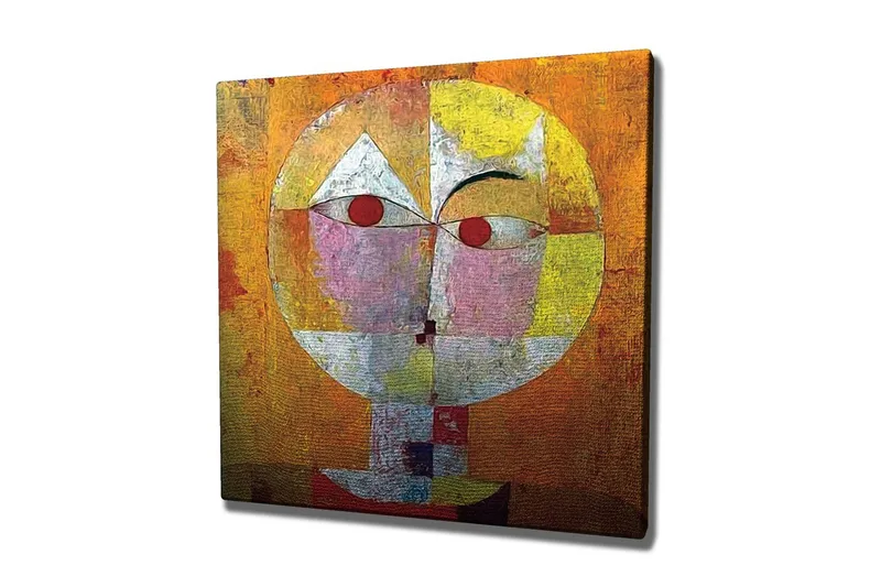 Canvastavla - Abstrakt ansikte med geometriska former och starka färger - Orange / Röd / Vit - Inredning - Tavlor & posters - Canvastavla