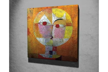 Canvastavla - Abstrakt ansikte med geometriska former och starka färger - Orange / Röd / Vit - Inredning - Tavlor & posters - Canvastavla