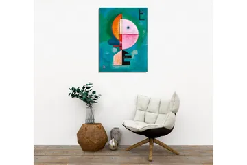 Canvastavla - Abstrakt ansikte med geometriska former - Turkos / Rosa / Orange - Inredning - Tavlor & posters - Canvastavla