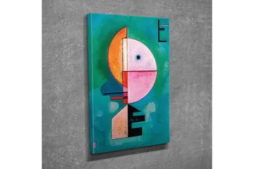 Canvastavla - Abstrakt ansikte med geometriska former - Turkos / Rosa / Orange - Inredning - Tavlor & posters - Canvastavla