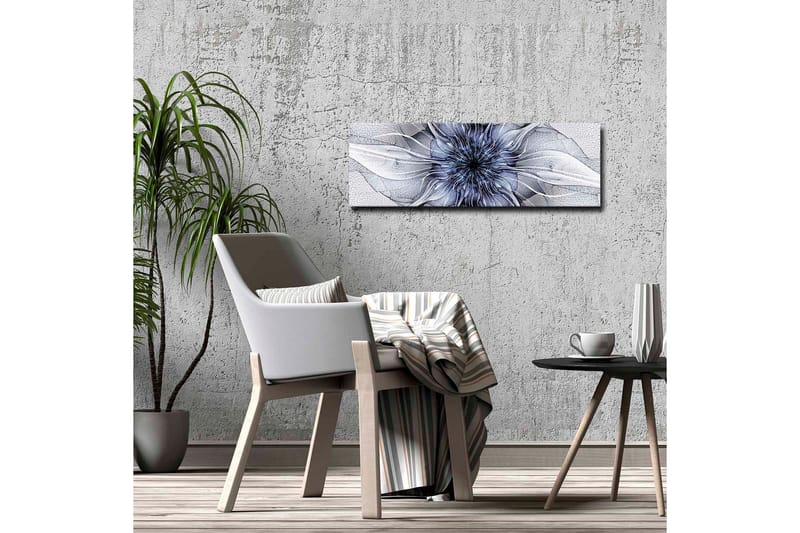 Canvastavla - Abstrakt blommotiv med svävande former - Blå / Vit / Svart - Inredning - Tavlor & posters - Canvastavla