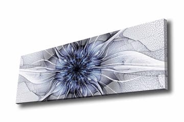 Canvastavla - Abstrakt blommotiv med svävande former - Blå / Vit / Svart - Inredning - Tavlor & posters - Canvastavla