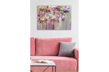 Canvastavla - Abstrakt blomsterkomposition i mjuka pastellfärger - Lila / Rosa / Beige - Inredning - Tavlor & posters - Canvastavla