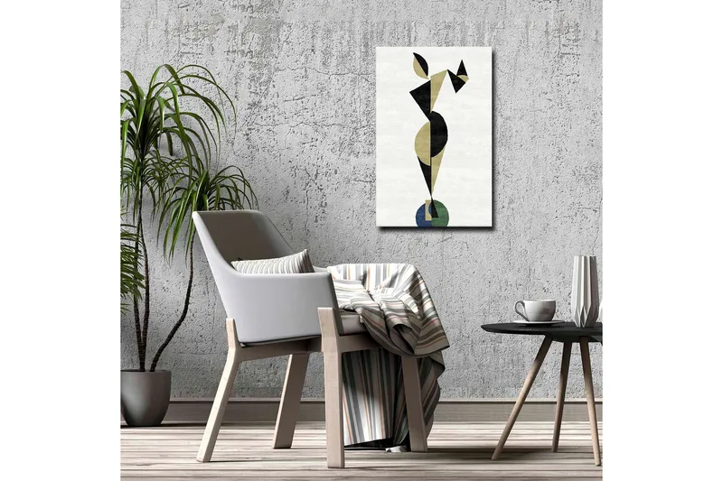 Canvastavla - Abstrakt figur i geometriska former - Svart / Beige / Grön - Inredning - Tavlor & posters - Canvastavla