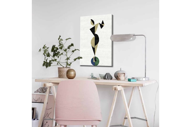 Canvastavla - Abstrakt figur i geometriska former - Svart / Beige / Grön - Inredning - Tavlor & posters - Canvastavla