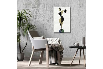 Canvastavla - Abstrakt figur i geometriska former - Svart / Beige / Grön - Inredning - Tavlor & posters - Canvastavla