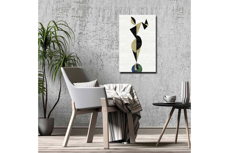 Canvastavla - Abstrakt figur i geometriska former - Svart / Beige / Grön - Inredning - Tavlor & posters - Canvastavla