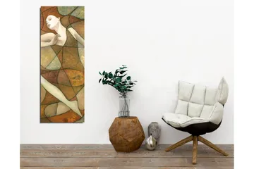 Canvastavla - Abstrakt figur med mjuka linjer och geometriska former - Terrakotta / Beige / Grön - Inredning - Tavlor & posters - Canvastavla