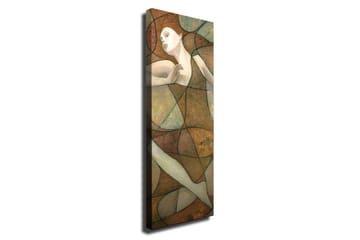 Canvastavla - Abstrakt figur med mjuka linjer och geometriska former - Terrakotta / Beige / Grön - Inredning - Tavlor & posters - Canvastavla