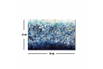 Canvastavla - Abstrakt havslandskap med nyanser av blått och vita inslag - Mörkblå / Ljusblå / Vit - Inredning - Tavlor & posters - Canvastavla