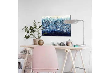 Canvastavla - Abstrakt havslandskap med nyanser av blått och vita inslag - Mörkblå / Ljusblå / Vit - Inredning - Tavlor & posters - Canvastavla