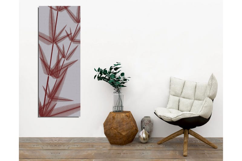 Canvastavla - Abstrakt komposition av stiliserade växtformer i röd nyans - Röd / Grå - Inredning - Tavlor & posters - Canvastavla