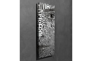 Canvastavla - Abstrakt komposition av text och ögonmotiv - Svart / Vitt - Inredning - Tavlor & posters - Canvastavla