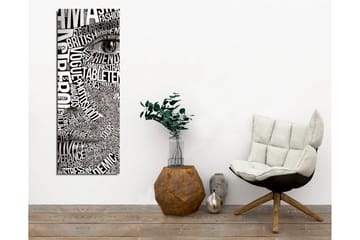 Canvastavla - Abstrakt komposition av text och ögonmotiv - Svart / Vitt - Inredning - Tavlor & posters - Canvastavla