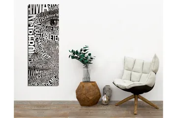 Canvastavla - Abstrakt komposition av text och ögonmotiv - Svart / Vitt - Inredning - Tavlor & posters - Canvastavla