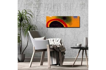 Canvastavla - Abstrakt komposition med cirkulära former och färgglada inslag - Orange / Svart / Röd - Inredning - Tavlor & posters - Canvastavla