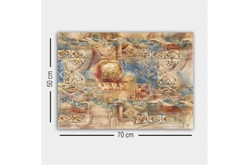 Canvastavla - Abstrakt komposition med dekorativa mönster och texturer - Beige / Blå / Röd - Inredning - Tavlor & posters - Canvastavla