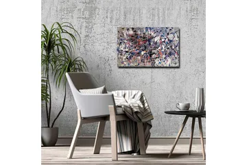 Canvastavla - Abstrakt komposition med dynamiska linjer och former - Mörkblå / Röd / Vit - Inredning - Tavlor & posters - Canvastavla