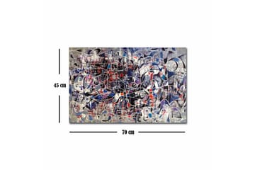 Canvastavla - Abstrakt komposition med dynamiska linjer och former - Mörkblå / Röd / Vit - Inredning - Tavlor & posters - Canvastavla