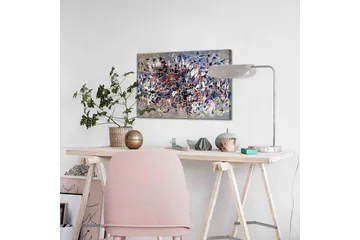 Canvastavla - Abstrakt komposition med dynamiska linjer och former - Mörkblå / Röd / Vit - Inredning - Tavlor & posters - Canvastavla