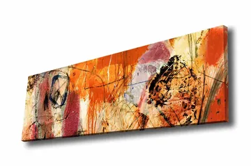 Canvastavla - Abstrakt komposition med energiska färger och former - Orange / Röd / Lila - Inredning - Tavlor & posters - Canvastavla