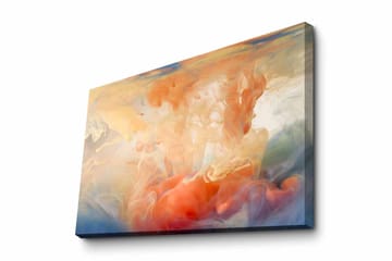 Canvastavla - Abstrakt komposition med färgade svallningar - Orange / Blå / Beige - Inredning - Tavlor & posters - Canvastavla