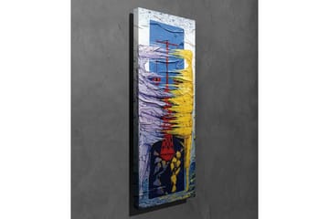 Canvastavla - Abstrakt komposition med färgglada former och linjer - Lila / Gul / Blå - Inredning - Tavlor & posters - Canvastavla