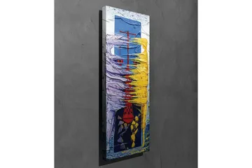 Canvastavla - Abstrakt komposition med färgglada former och linjer - Lila / Gul / Blå - Inredning - Tavlor & posters - Canvastavla