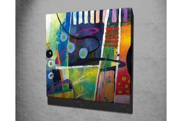 Canvastavla - Abstrakt komposition med färgglada geometriska former - Blå / Grön / Röd - Inredning - Tavlor & posters - Canvastavla