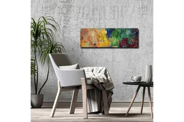 Canvastavla - Abstrakt komposition med färgglada mönster och texturer - Grön / Gul / Röd - Inredning - Tavlor & posters - Canvastavla