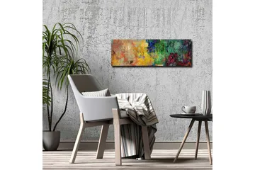 Canvastavla - Abstrakt komposition med färgglada mönster och texturer - Grön / Gul / Röd - Inredning - Tavlor & posters - Canvastavla