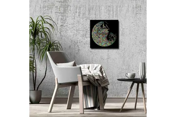 Canvastavla - Abstrakt komposition med färgglada svängningar - Lila / Grön / Gul - Inredning - Tavlor & posters - Canvastavla