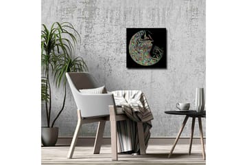 Canvastavla - Abstrakt komposition med färgglada svängningar - Lila / Grön / Gul - Inredning - Tavlor & posters - Canvastavla