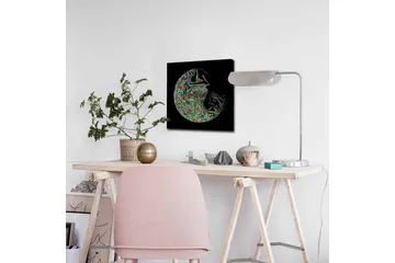 Canvastavla - Abstrakt komposition med färgglada svängningar - Lila / Grön / Gul - Inredning - Tavlor & posters - Canvastavla