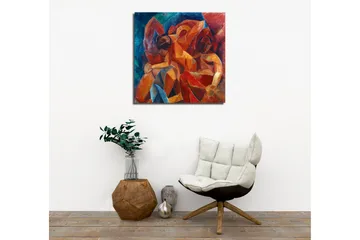 Canvastavla - Abstrakt komposition med figurer i samspel - Röd / Orange / Blå - Inredning - Tavlor & posters - Canvastavla