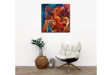 Canvastavla - Abstrakt komposition med figurer i samspel - Röd / Orange / Blå - Inredning - Tavlor & posters - Canvastavla