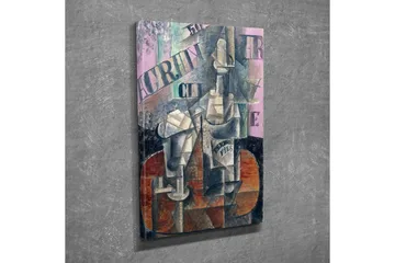 Canvastavla - Abstrakt komposition med flaskor och geometriska former - Grå / Brun / Rosa - Inredning - Tavlor & posters - Canvastavla