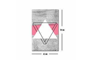 Canvastavla - Abstrakt komposition med geometriska former - Grå / Vit / Rosa - Inredning - Tavlor & posters - Canvastavla