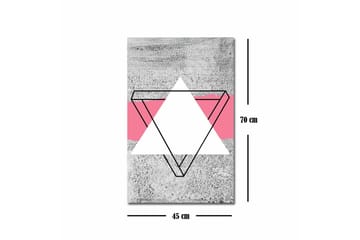 Canvastavla - Abstrakt komposition med geometriska former - Grå / Vit / Rosa - Inredning - Tavlor & posters - Canvastavla