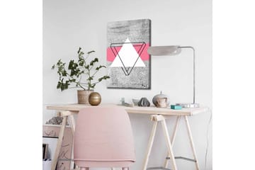 Canvastavla - Abstrakt komposition med geometriska former - Grå / Vit / Rosa - Inredning - Tavlor & posters - Canvastavla
