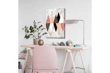 Canvastavla - Abstrakt komposition med geometriska former i kontrasterande färger - Svart / Rosa / Beige - Inredning - Tavlor & posters - Canvastavla