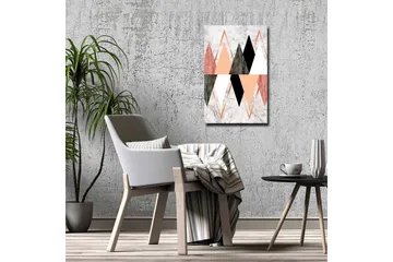 Canvastavla - Abstrakt komposition med geometriska former i kontrasterande färger - Svart / Rosa / Beige - Inredning - Tavlor & posters - Canvastavla