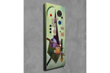 Canvastavla - Abstrakt komposition med geometriska former och färgglada cirklar - Grön / Svart / Röd - Inredning - Tavlor & posters - Canvastavla